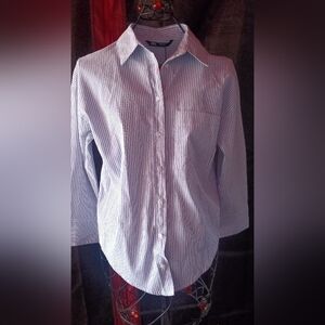 ZARA Blouse size XS blue and white stripes